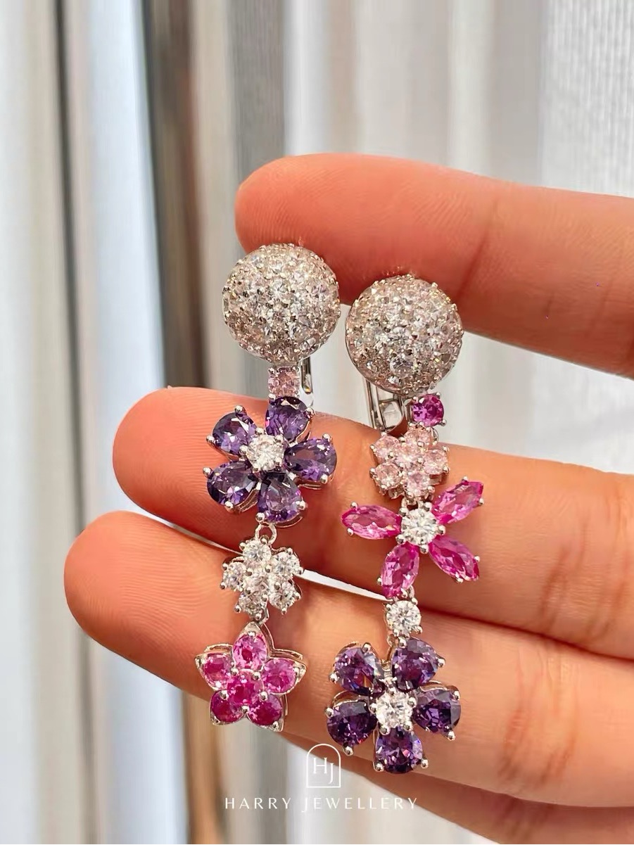 Luxury Designer 18k GoldPlated Floral Drop Earrings